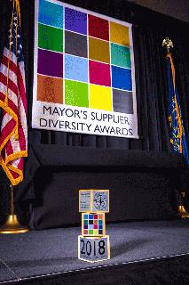 One of the awards for the 2018 Mayor's Supplier Diversity Awards